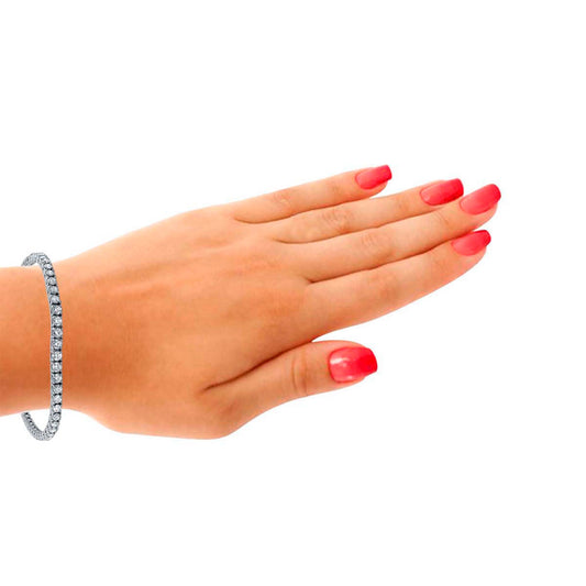 Lab-Grown Diamond Tennis Brilliant-Cut Luxury Bracelet in 14K Gold (F-G/VS1) 2.50 Ct Mauli Jewels
