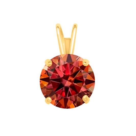 MauliJewels 2.00ct Watermelon Moissanite 14k Yellow Gold Solitaire Pendant with Gold Silver Chain Mauli Jewels