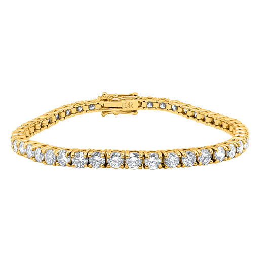 3.25 Carat Natural Round Brilliant-Cut Diamond Tennis Bracelet for Women in 14K Solid White Gold Mauli Jewels
