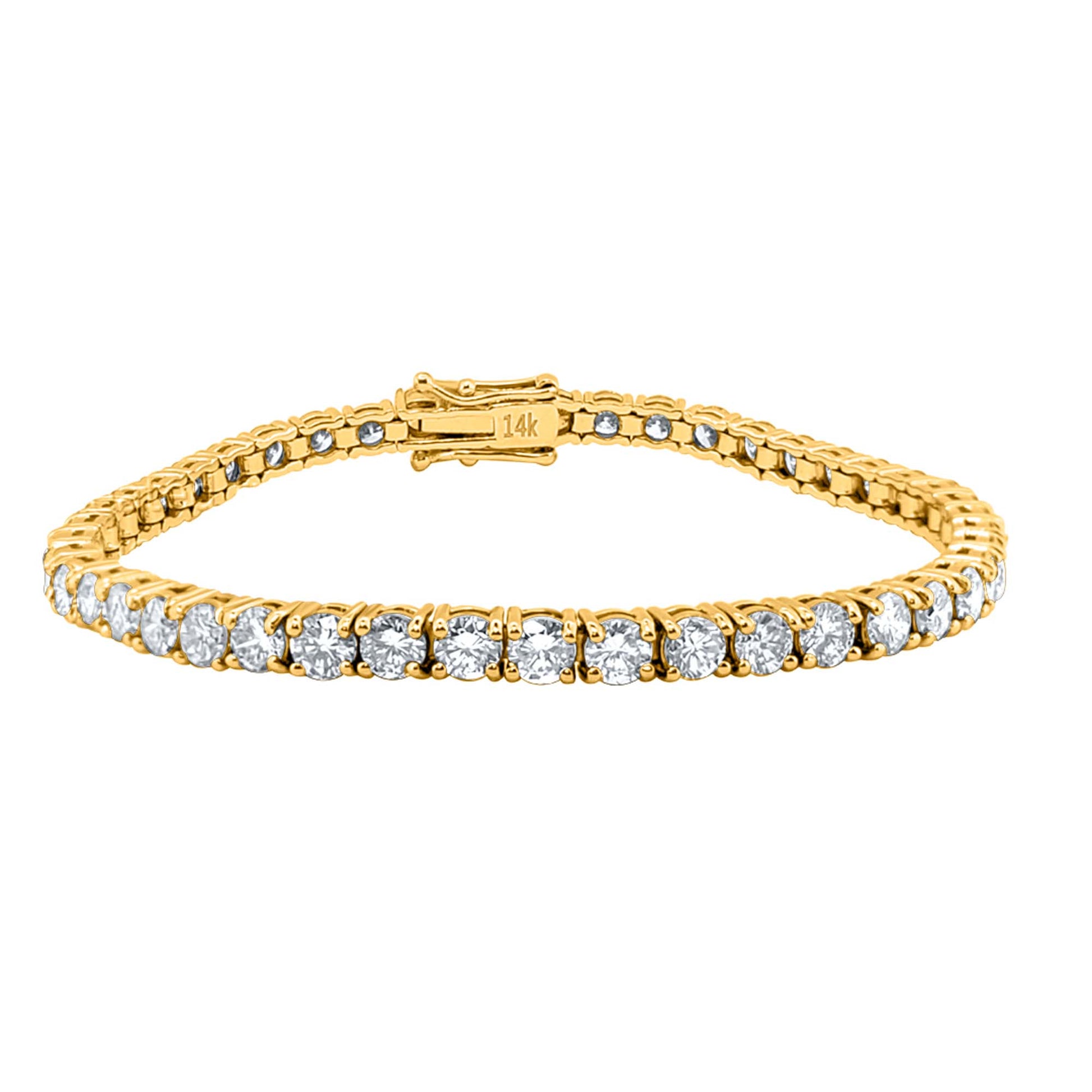 Diamond Tennis Brilliant-Cut Luxury Bracelet in Lab-Grown 14K Gold (F-G/VS1) 4.00 Ct Mauli Jewels