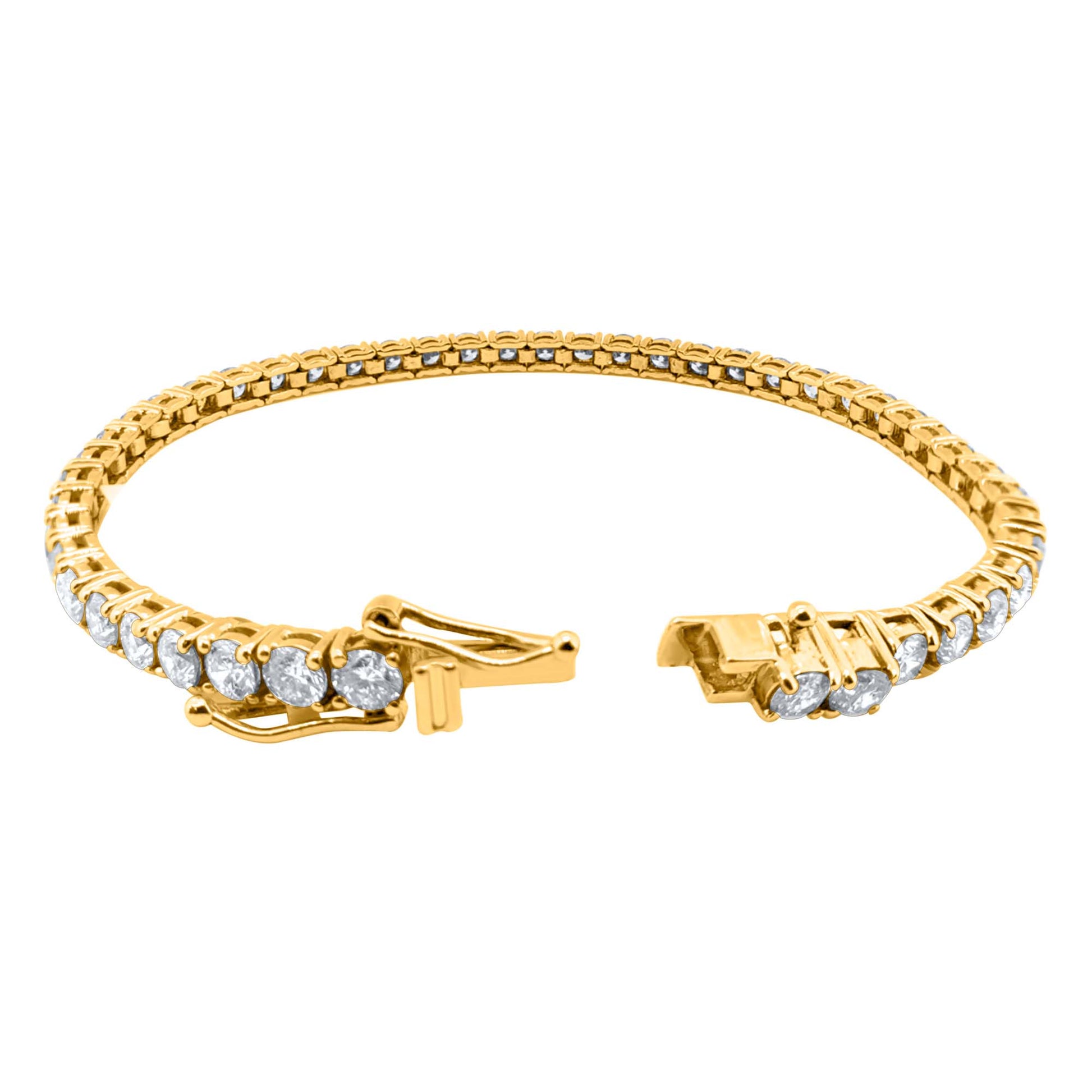 Diamond Tennis Brilliant-Cut Luxury Bracelet in Lab-Grown 14K Gold (F-G/VS1) 4.00 Ct Mauli Jewels