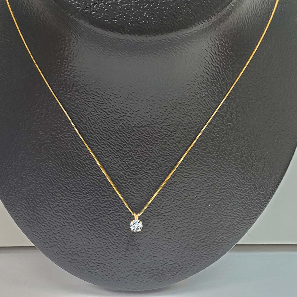 MauliJewels 1.20ct White Moissanite 14k Yellow Gold Solitaire Pendant with Gold Silver Chain Mauli Jewels