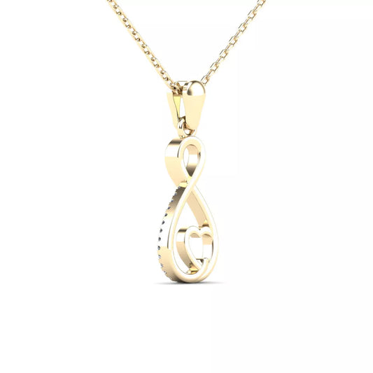 0.05Ct Natural White Diamond Heart Pendant Necklace in 10K Yellow Gold