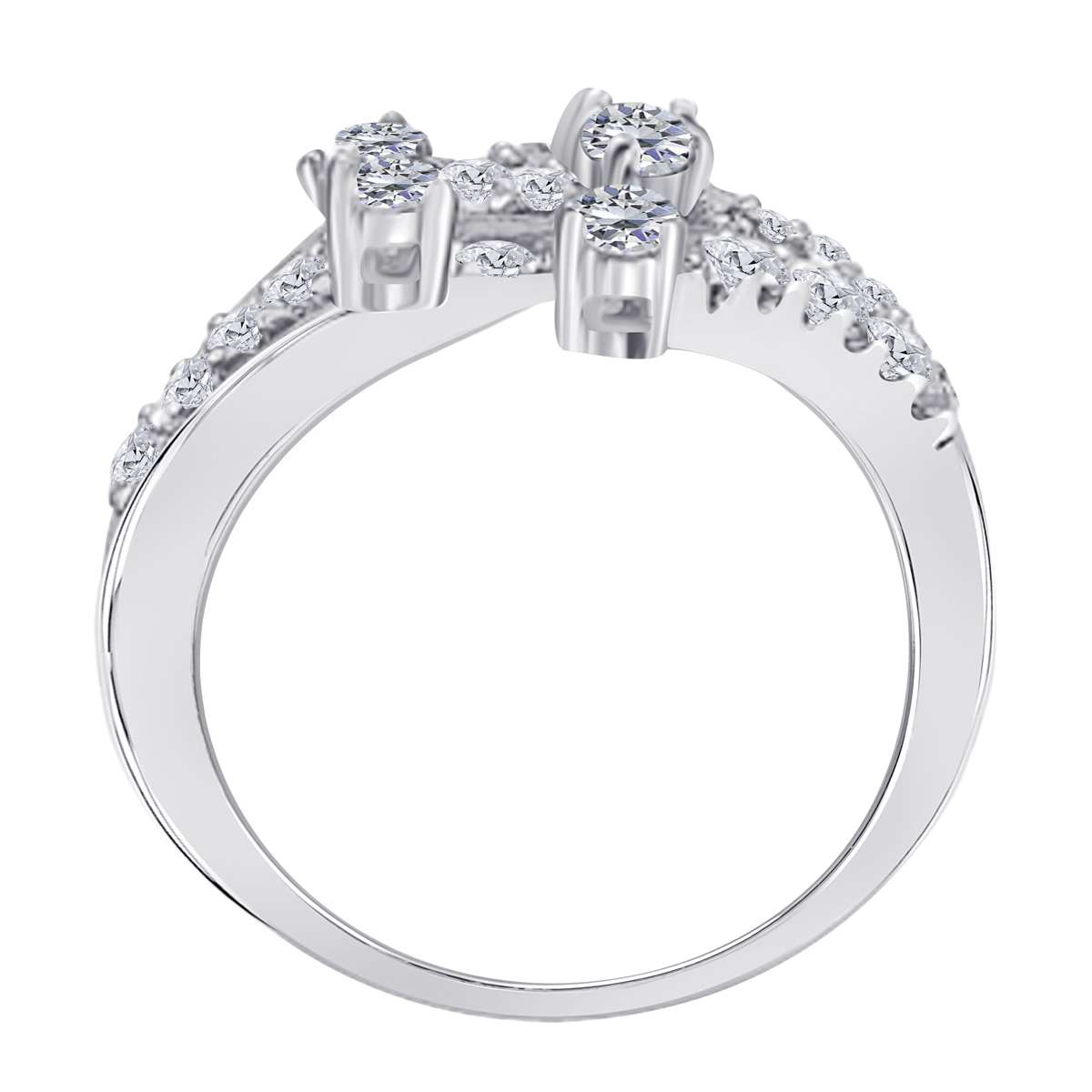 0.55 Carat Natural White Diamond Engagement Wedding Band In 14K Rose White & Yellow Gold Mauli Jewels