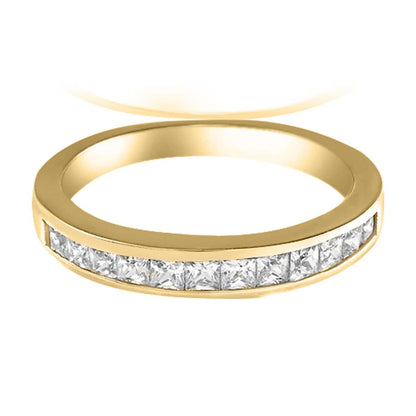 0.75 Carat Diamond Channel Set Wedding Band For Women In 14K Yellow Rose & White Gold