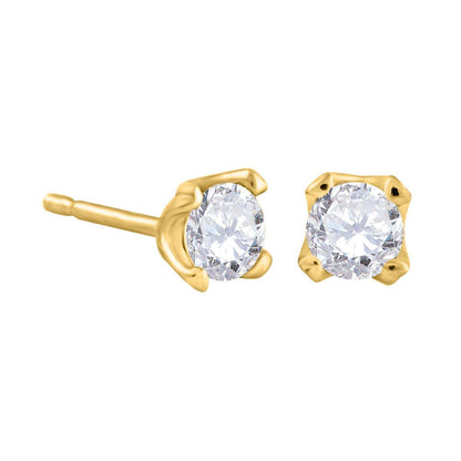 14K Rose White & Yellow Gold 0.75 Carat Natural Diamond Prong Set Stud Earrings For Women With Secure Backs