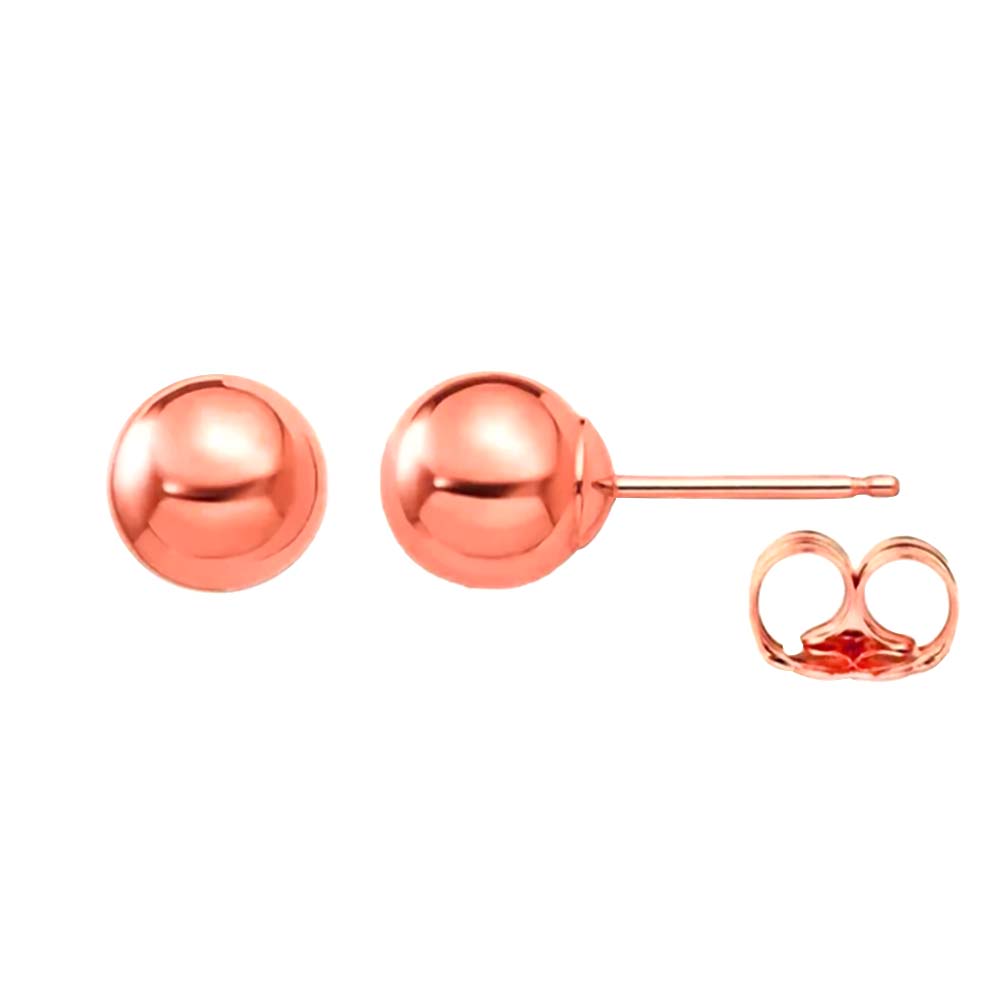 14K Gold Yellow Ball Push-Back Earrings for Women Mauli Jewels