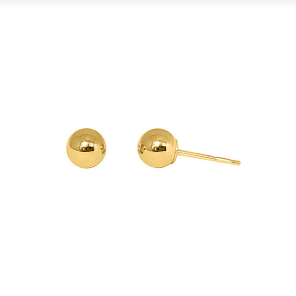 14K Gold Yellow Ball Push-Back Earrings for Women Mauli Jewels