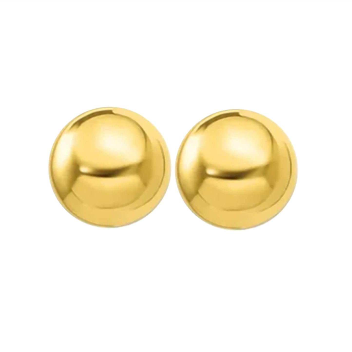 14K Gold Yellow Ball Push-Back Earrings for Women Mauli Jewels