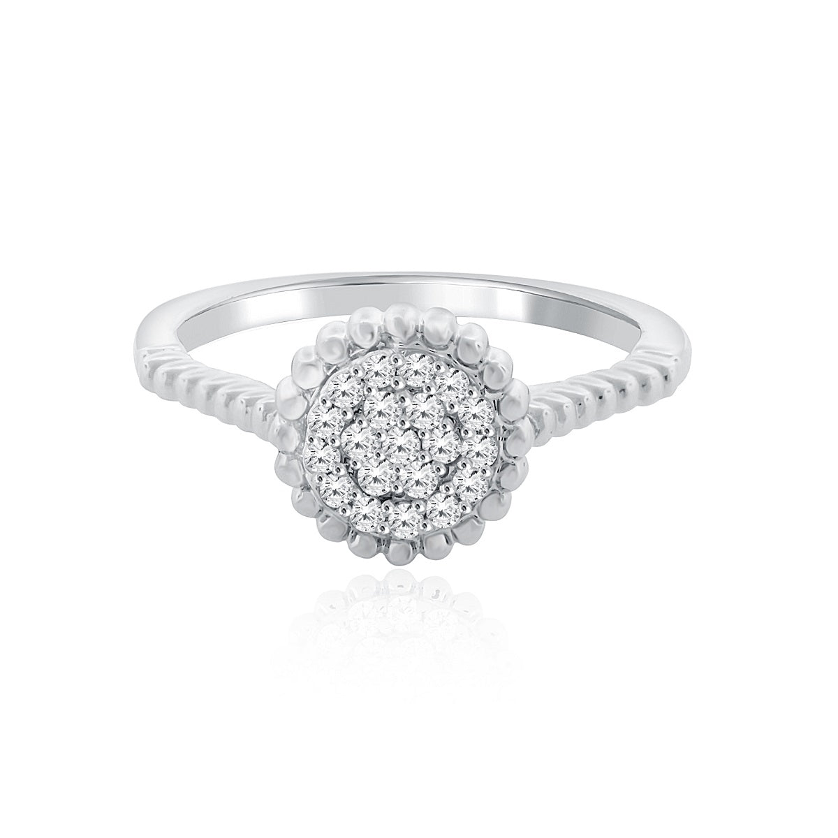Mauli Jewels Women’s 0.20 Carat Lab Grown Diamond Floral Ring in 10K Rose, White and Yellow Gold Intertwined Flower Design Ring, Engagement Ring - Mauli Jewels