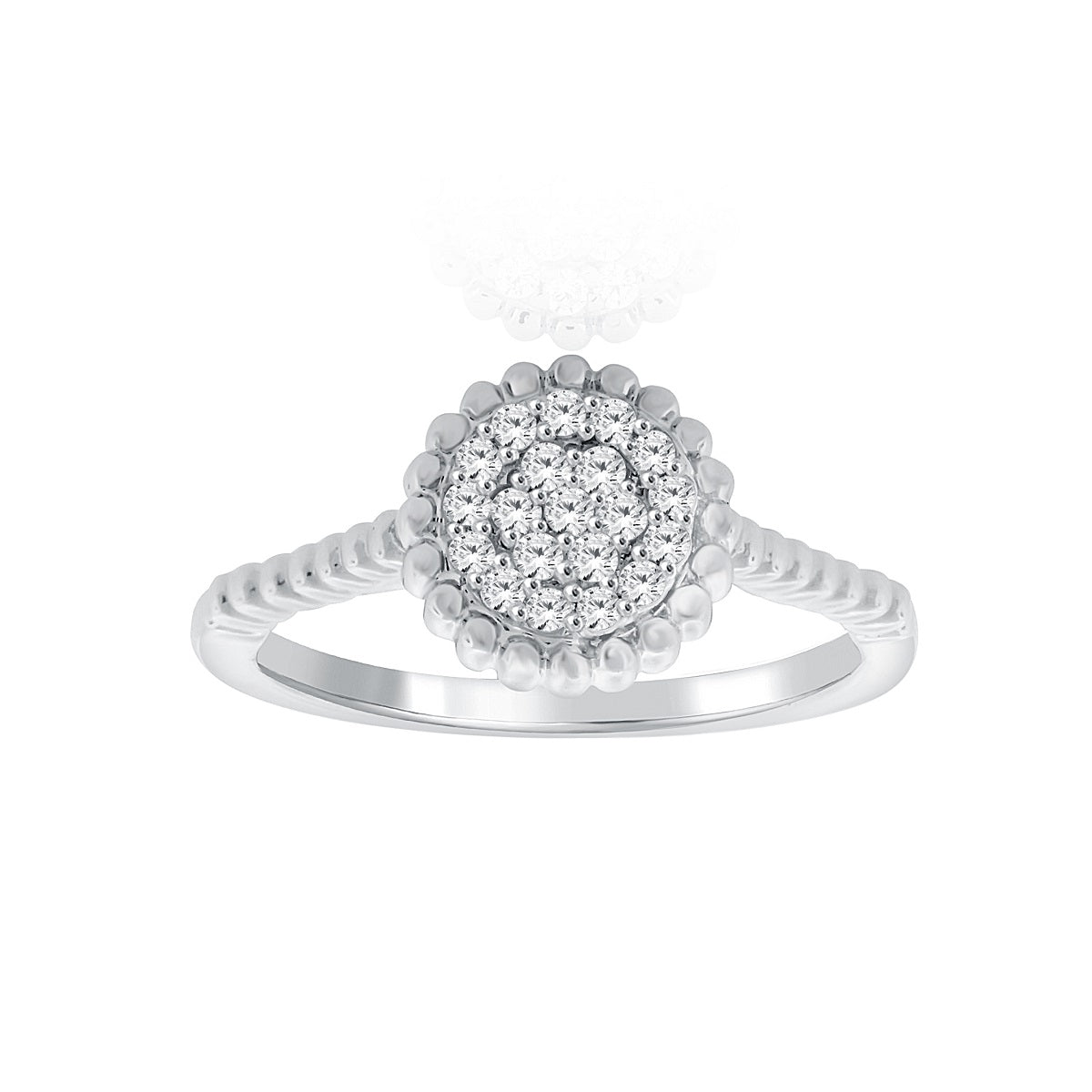 Mauli Jewels Women’s 0.20 Carat Lab Grown Diamond Floral Ring in 10K Rose, White and Yellow Gold Intertwined Flower Design Ring, Engagement Ring - Mauli Jewels