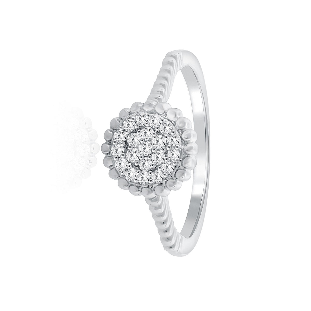 Mauli Jewels Women’s 0.20 Carat Lab Grown Diamond Floral Ring in 10K Rose, White and Yellow Gold Intertwined Flower Design Ring, Engagement Ring - Mauli Jewels