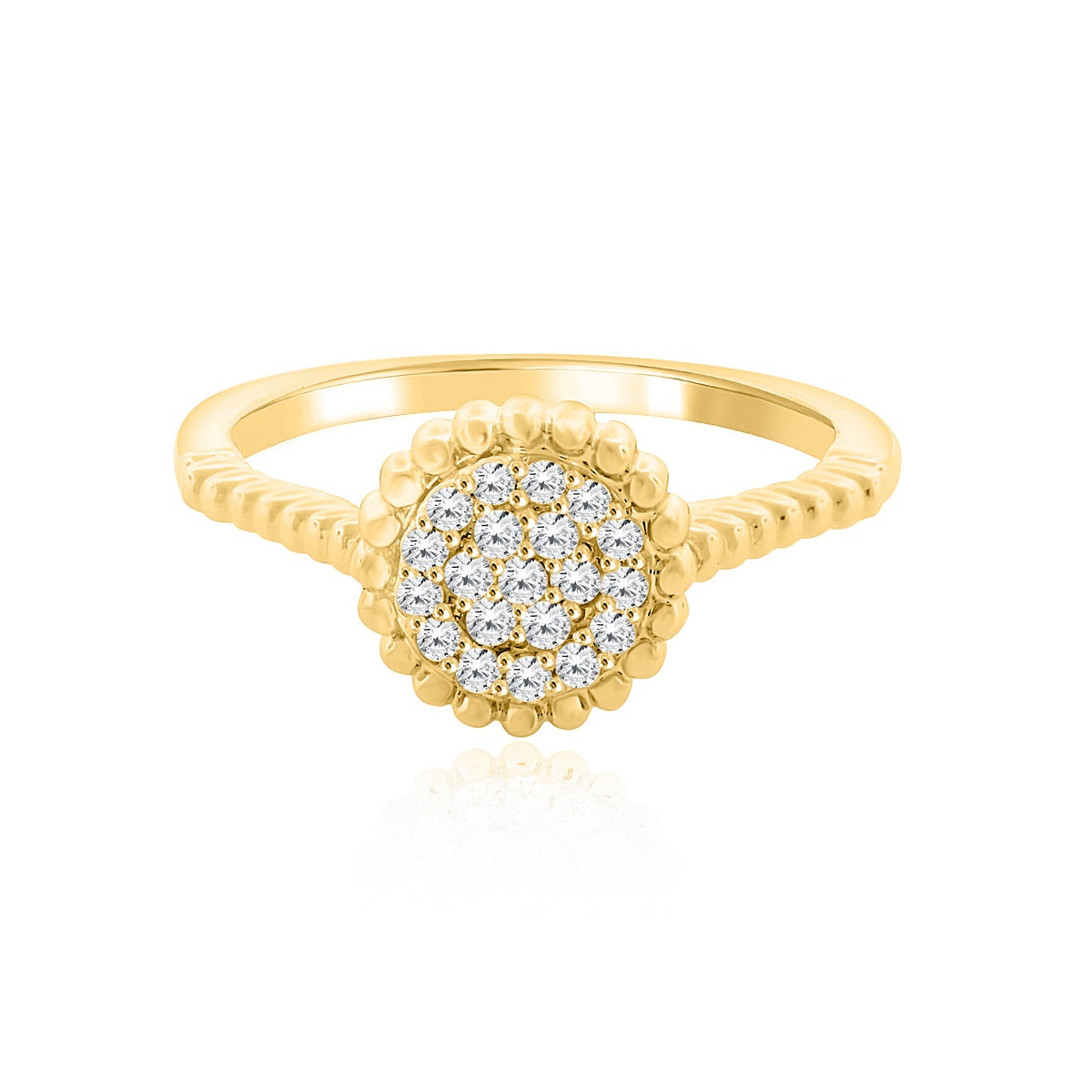Mauli Jewels Women’s 0.20 Carat Lab Grown Diamond Floral Ring in 10K Rose, White and Yellow Gold Intertwined Flower Design Ring, Engagement Ring - Mauli Jewels
