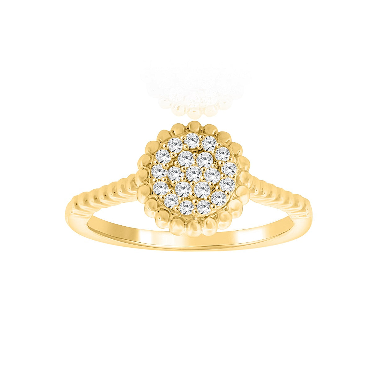Mauli Jewels Women’s 0.20 Carat Lab Grown Diamond Floral Ring in 10K Rose, White and Yellow Gold Intertwined Flower Design Ring, Engagement Ring - Mauli Jewels