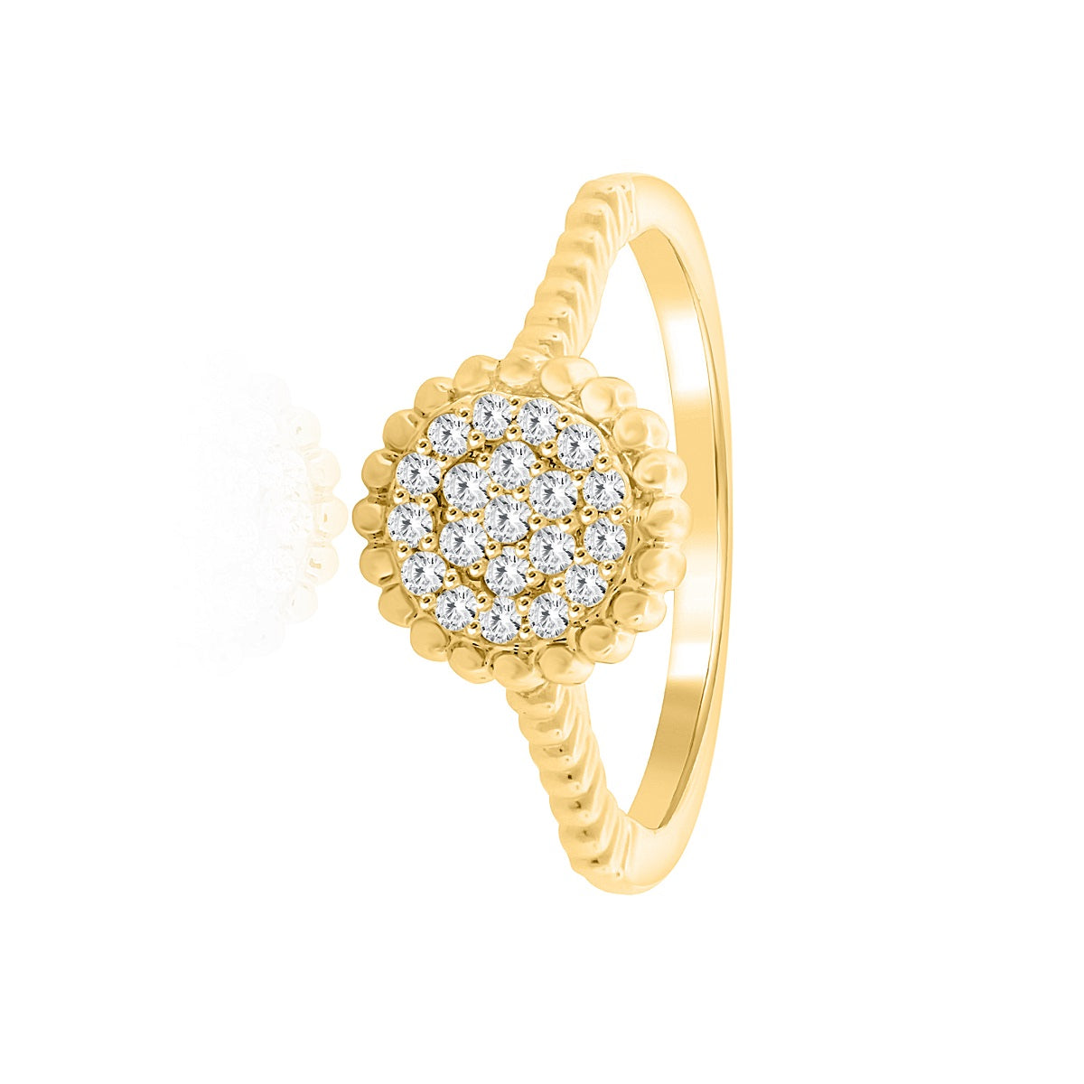 Mauli Jewels Women’s 0.20 Carat Lab Grown Diamond Floral Ring in 10K Rose, White and Yellow Gold Intertwined Flower Design Ring, Engagement Ring - Mauli Jewels