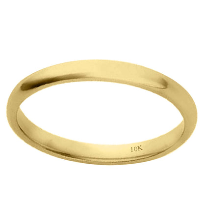 Plain Gold Wedding Bands Rings Comfort Fit 2MM Men & Women In 10K Solid White & Yellow