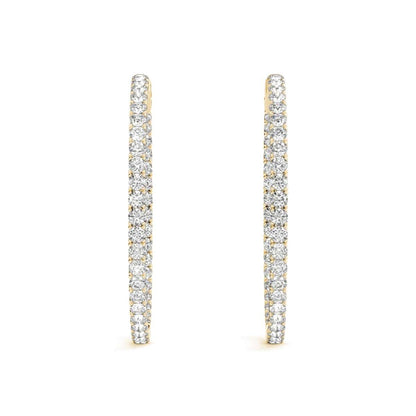 0.65 Carat Brilliant Cut Natural Diamond Hoop Earrings For Women in 14K Rose White & Yellow Gold