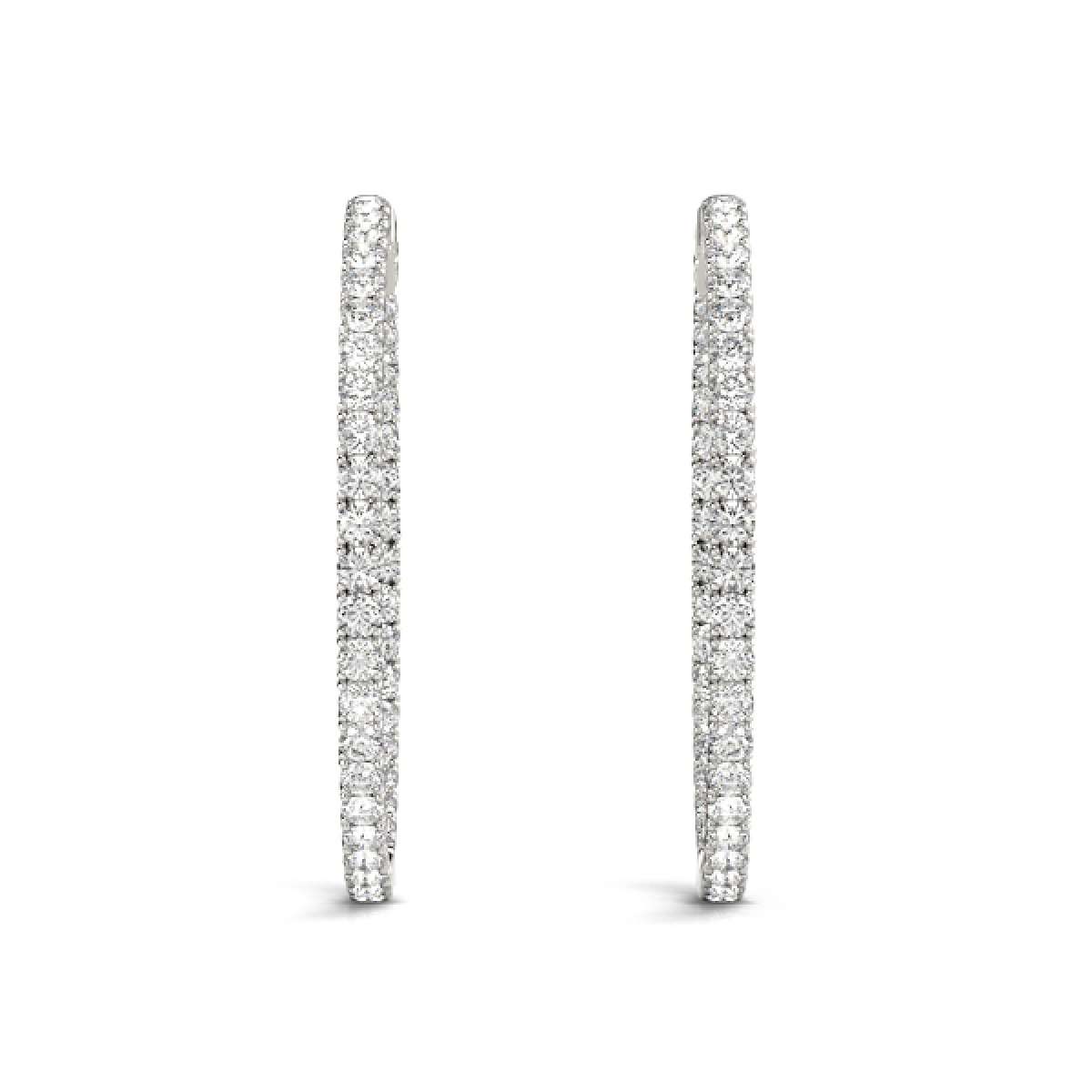 0.65 Carat Brilliant Cut Natural Diamond Hoop Earrings For Women in 14K Rose White & Yellow Gold