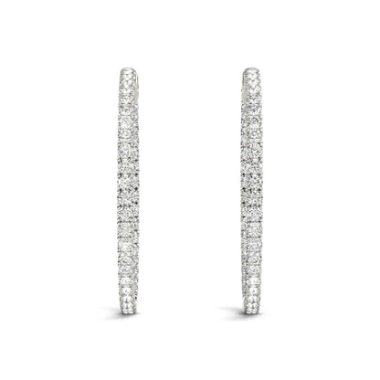 0.65 Carat Brilliant Cut Natural Diamond Hoop Earrings For Women in 14K Rose White & Yellow Gold