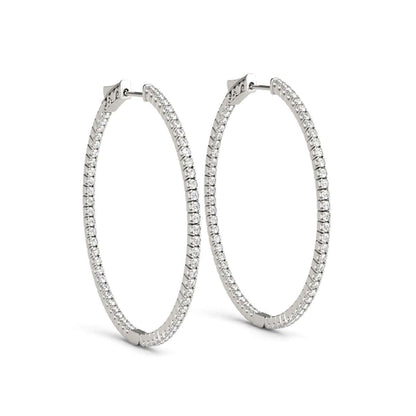 1.50 Carat Gorgeous Diamond Hoop Earrings For Women In Solid 14K Rose White & Yellow Gold Jewelry Collection