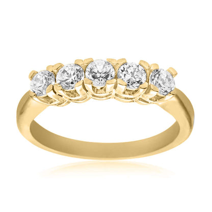 0.50 Carat Brilliant Cut Diamond Five Stone Classic Engagement Rings For Women 10K Rose White & Yellow Gold