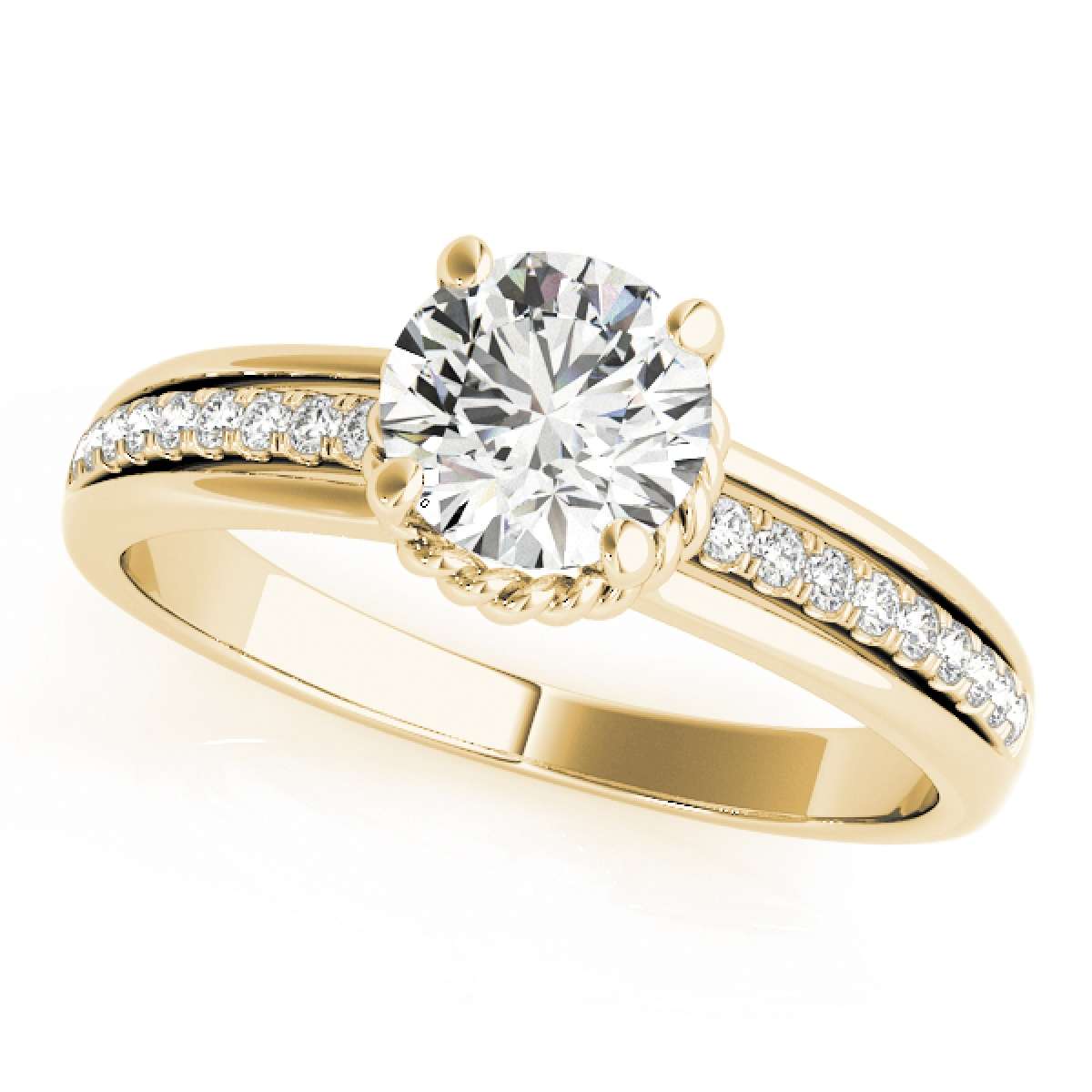 0.75 Carat Diamond 10K White Rose & Yellow Gold Engagement Solitaire Rings For Womens