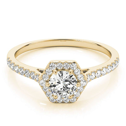 0.50 Carat Halo Diamond Engagement Wedding Ring In 10K Rose White & Yellow Gold