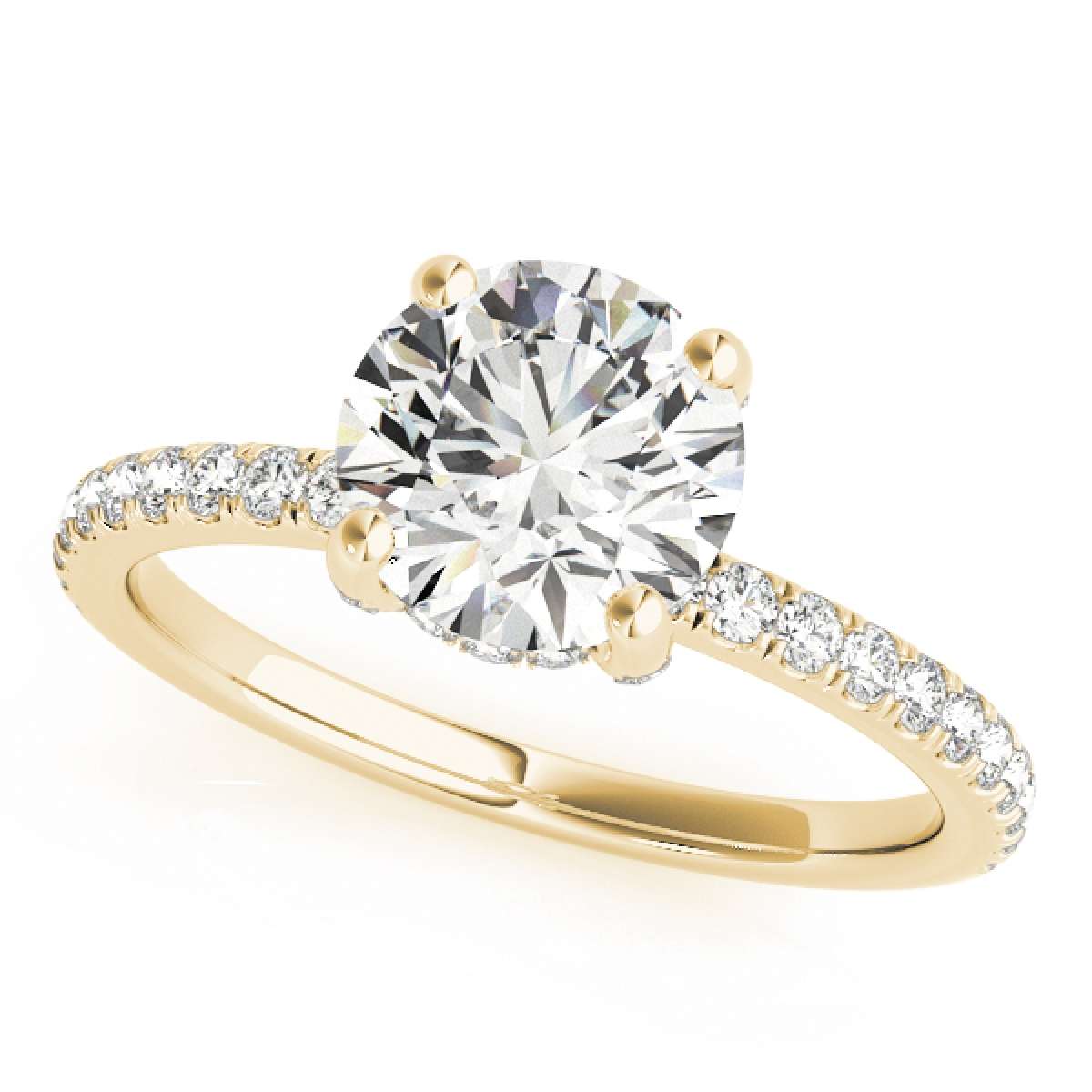 0.75 Carat Natural Diamond Engagement Rings For Women In 14K Solid Rose White & Yellow Gold