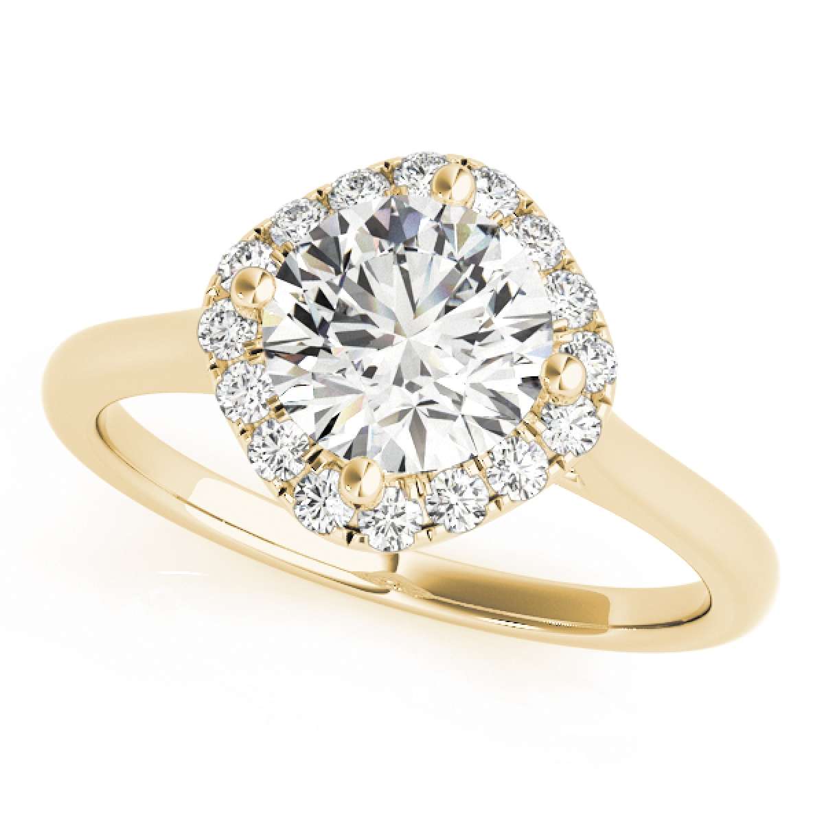 0.75 Carat Halo Natural Diamond Engagement Ring For Women In 14K Rose White & Yellow Gold