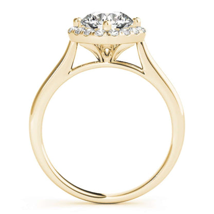 0.75 Carat Halo Natural Diamond Engagement Ring For Women In 14K Rose White & Yellow Gold