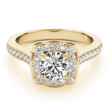 0.75 Carat Halo Diamond Engagement Wedding Ring For Women In 14K Rose White & Yellow Solid Gold