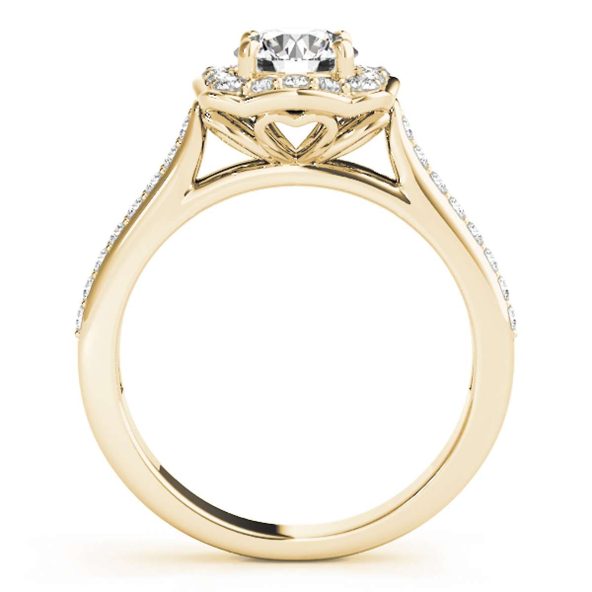 0.75 Carat Halo Diamond Engagement Wedding Ring For Women In 14K Rose White & Yellow Solid Gold