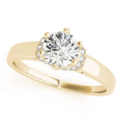 0.70 Carat Diamond Vintage Engagement Rings For Women In 14K Solid Rose White & Yellow Gold