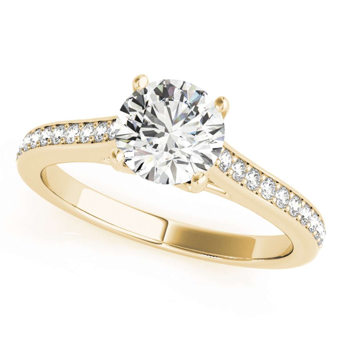 MAULIJEWELS 0.50 Carat Natural Diamond Engagement Rings For Women In 10K Rose White & Yellow Gold