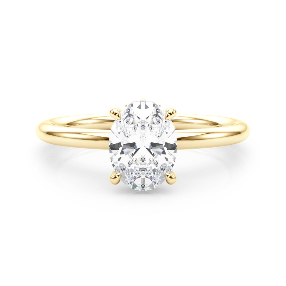 1.10 Carat GH VS1 Oval-Cut Lab-Grown Diamond Ring in 10K White Rose and Yellow Gold – Timeless Elegance for Women