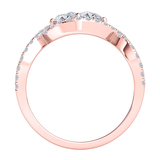 MauliJewels 3/4 Carat Lab Grown Diamond Vintage Ring for Women, Prong Setting, 10K Rose White or Yellow Gold, E-F Color VS1 Clarity, Engagement Wedding Ring