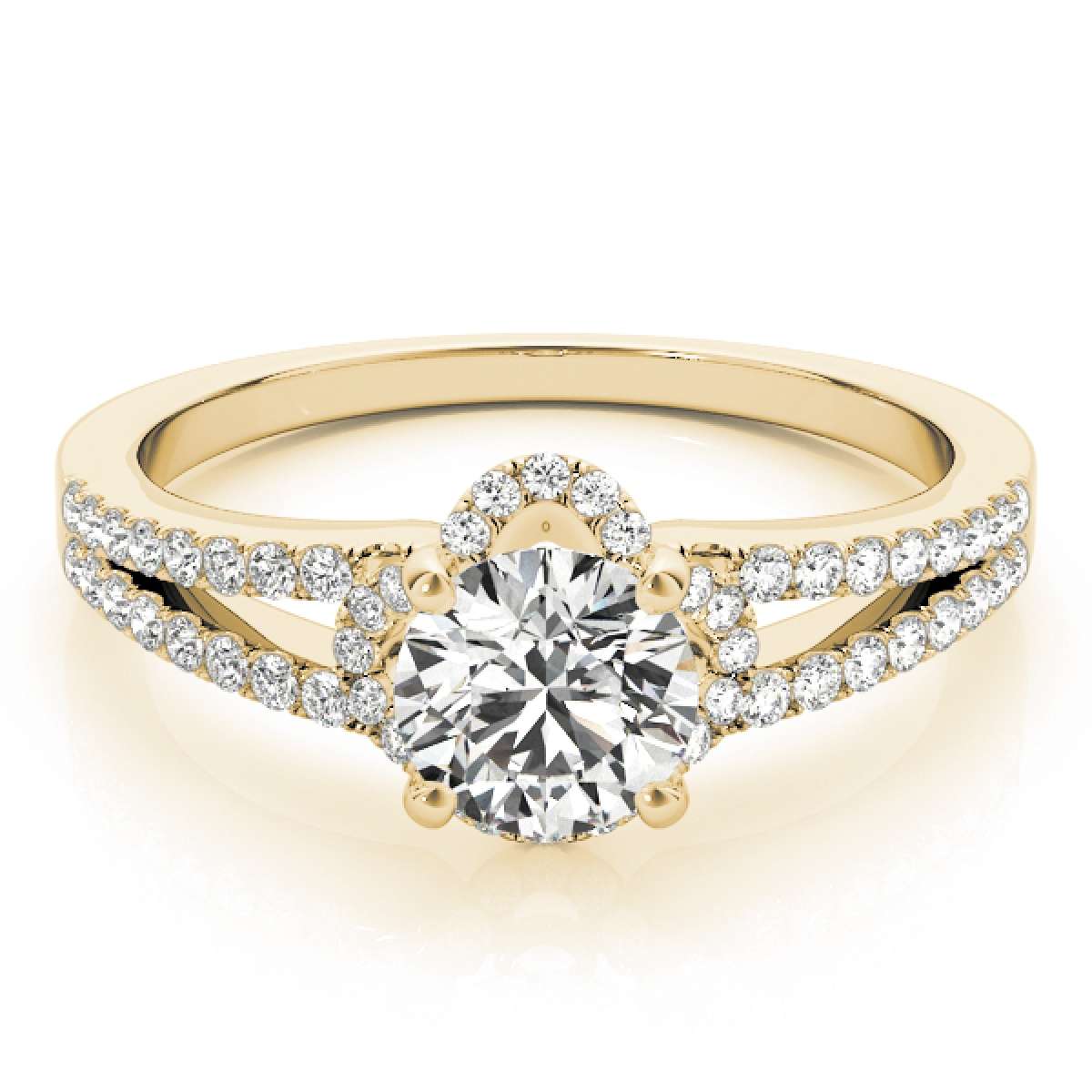 0.75 Carat Halo Natural White Diamond Engagement Wedding Rings In 14K Rose White & Yellow Gold