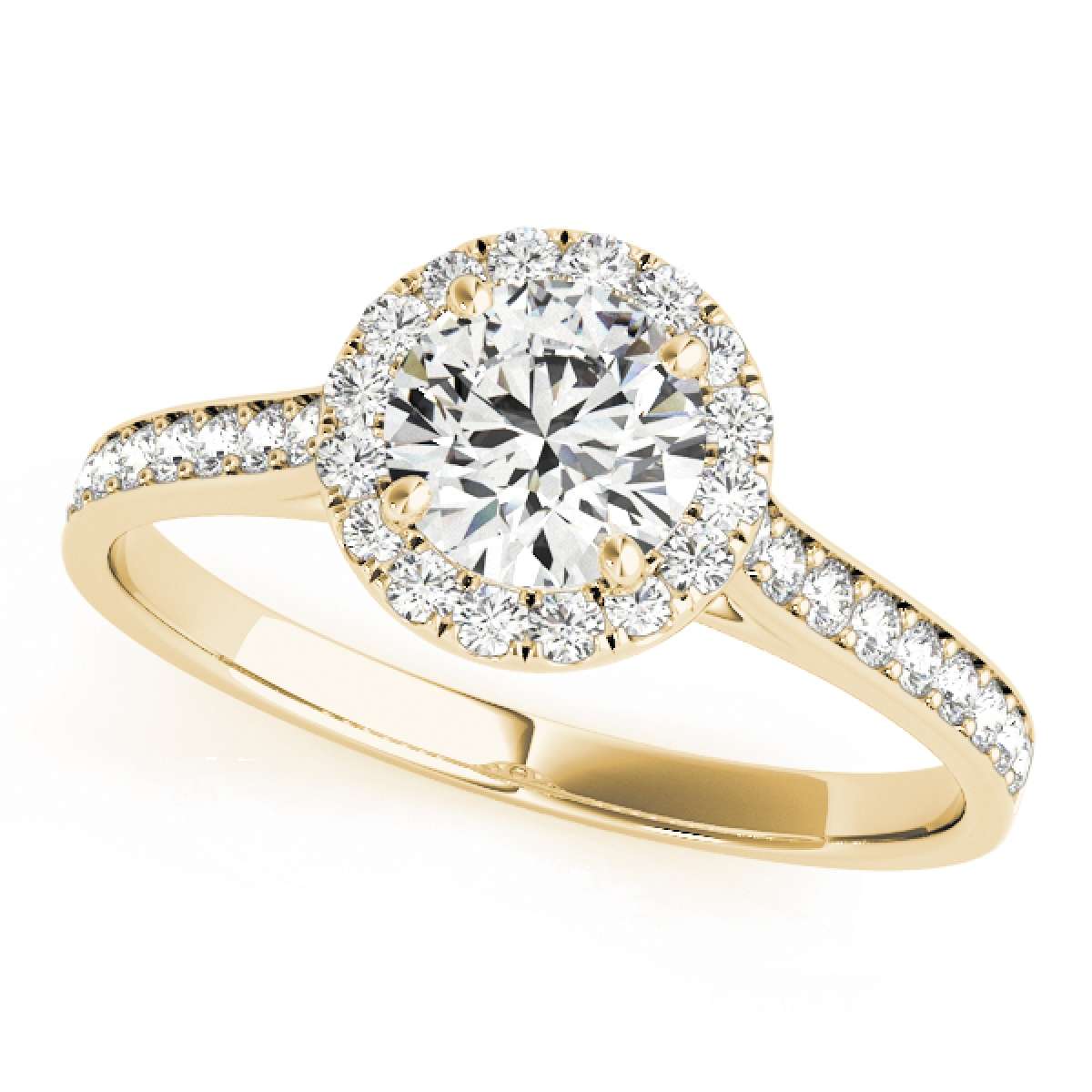 0.75 Carat Halo Diamond Engagement Wedding Prong Set Ring In 14K Solid Rose White & Yellow Gold