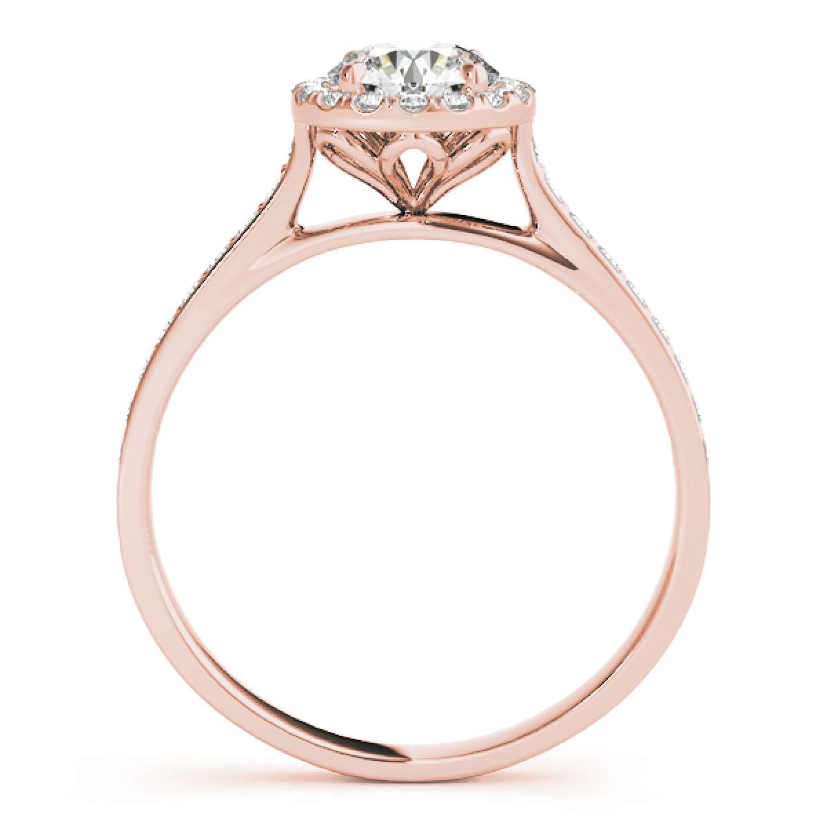 0.75 Carat Halo Diamond Engagement Wedding Prong Set Ring In 14K Solid Rose White & Yellow Gold