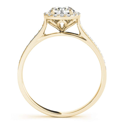 0.75 Carat Halo Diamond Engagement Wedding Prong Set Ring In 14K Solid Rose White & Yellow Gold