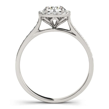 0.75 Carat Halo Diamond Engagement Wedding Prong Set Ring In 14K Solid Rose White & Yellow Gold