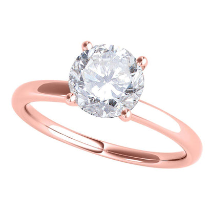 Mauli Jewels 1/2 Carat Round Cut Diamond Solitaire Engagement Ring Prong-Setting 14K Rose White Yellow Gold