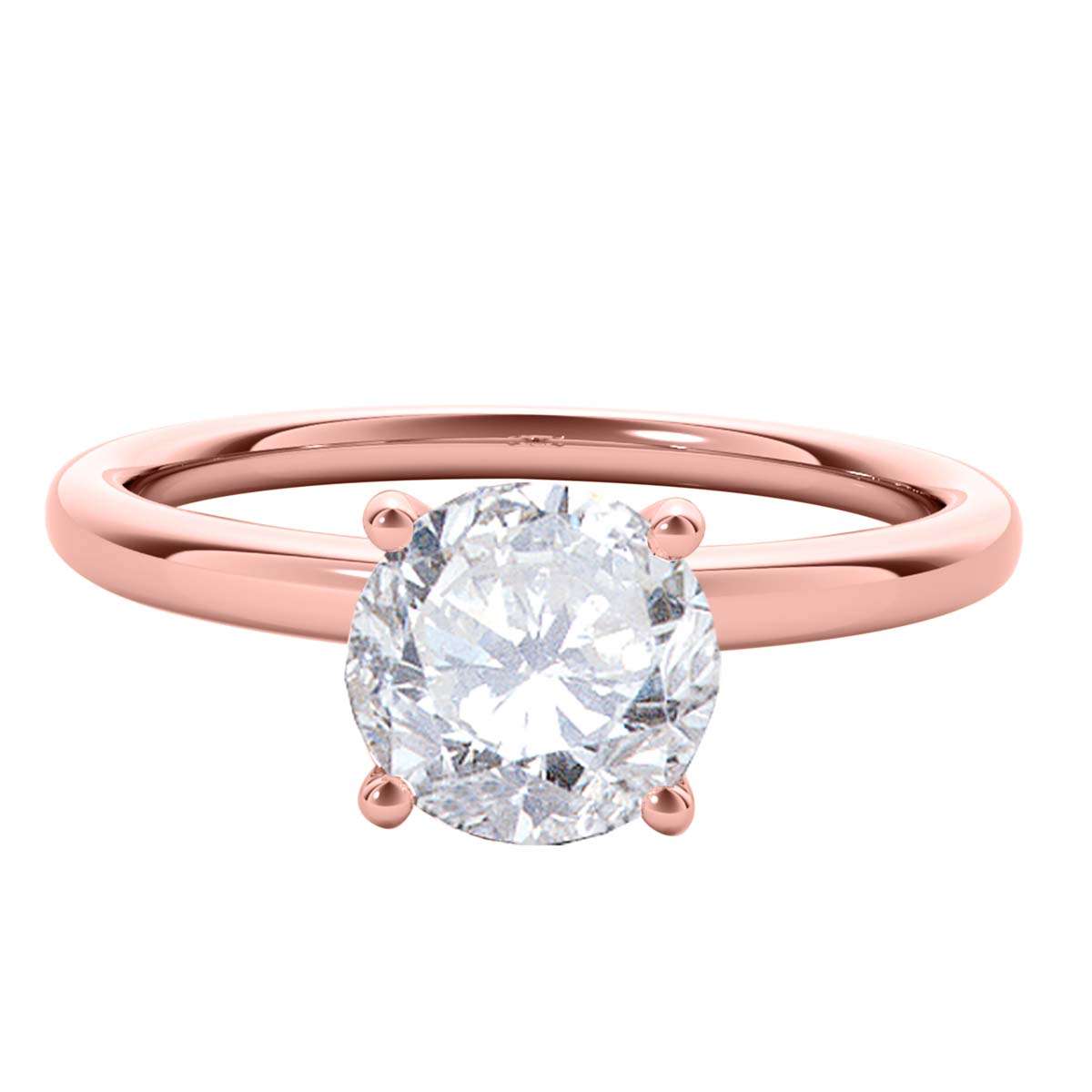 Mauli Jewels 1/2 Carat Round Cut Diamond Solitaire Engagement Ring Prong-Setting 14K Rose White Yellow Gold