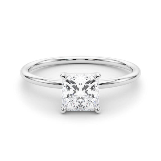 Women's 0.50 Ctw Princess Cut Lab-Grown Diamond Solitaire Ring in 10K White, Rose, and Yellow Gold