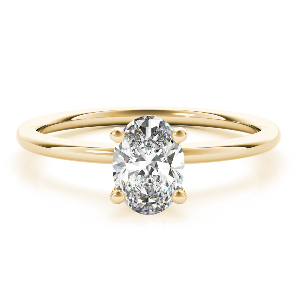 0.50 Carat Oval-Cut Lab-Grown Diamond Ring in 10K White, Rose, or Yellow Gold – Elegant Design for Women