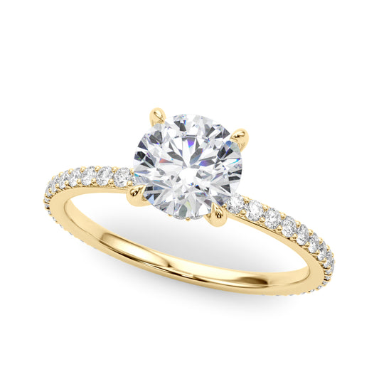 0.50 Carat Round-Cut Lab-Grown Diamond Ring in 10K White, Rose, and Yellow Gold with 0.35 Carat GH VS1 Diamonds – Radiant Elegance for Women