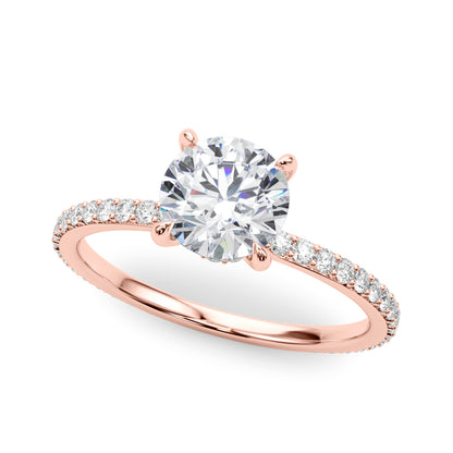 1.00 Carat Round-Cut Lab-Grown Diamond Ring in 10K White, Rose, and Yellow Gold with 0.35 Carat GH VS1 Diamonds – Classic Radiance for Women