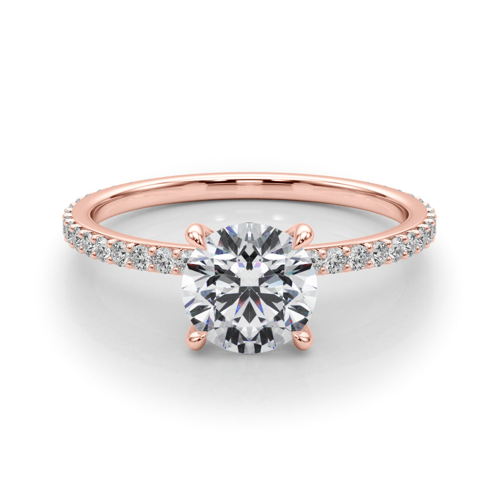 1.00 Carat Round-Cut Lab-Grown Diamond Ring in 10K White, Rose, and Yellow Gold with 0.35 Carat GH VS1 Diamonds – Classic Radiance for Women