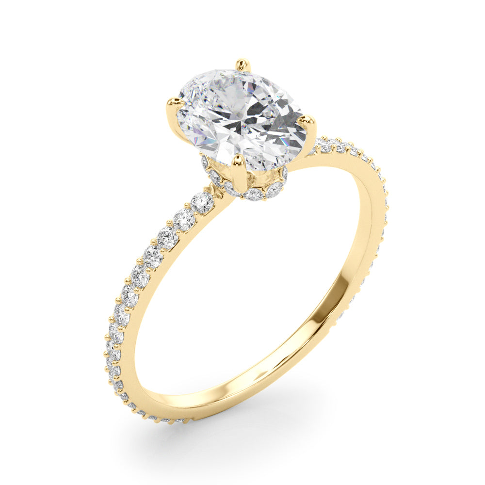 0.75 Carat Oval-Cut Lab-Grown Diamond Ring in 10K White, Rose, and Yellow Gold with 0.35 Carat GH VS1 Diamonds – Timeless Elegance for Women