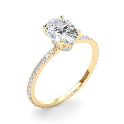 0.75 Carat Oval-Cut Lab-Grown Diamond Ring in 10K White, Rose, and Yellow Gold with 0.35 Carat GH VS1 Diamonds – Timeless Elegance for Women